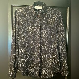 Silk Button Up Blouse by Jones New York - Black